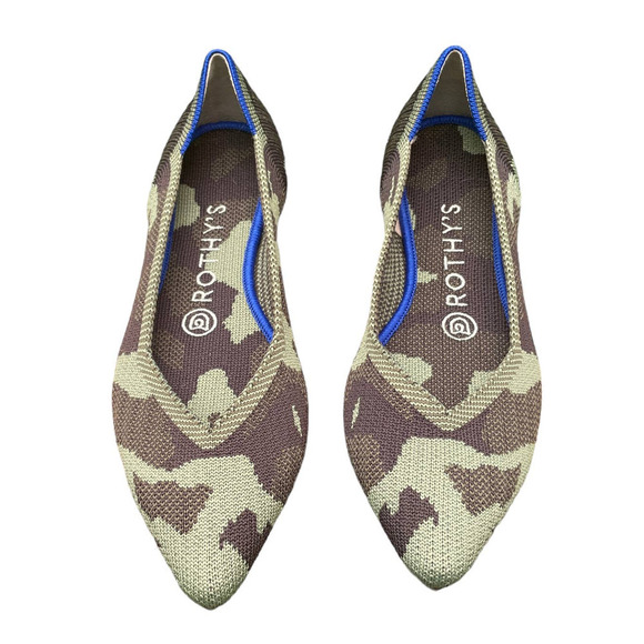 Rothy’s The Point Olive Camouflage Pointed Toe Ballet Flats -  Size 7 - Picture 1 of 16